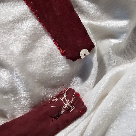 Bra belt belly dance red silver beaded set handmade egyptian - Picture 10 of 11